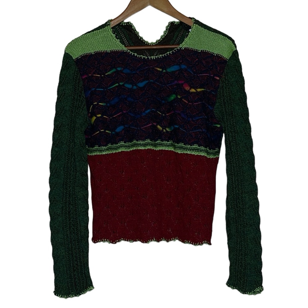 Christian Lacroix Vintage XL Wool Blend Funky Weave Sweater